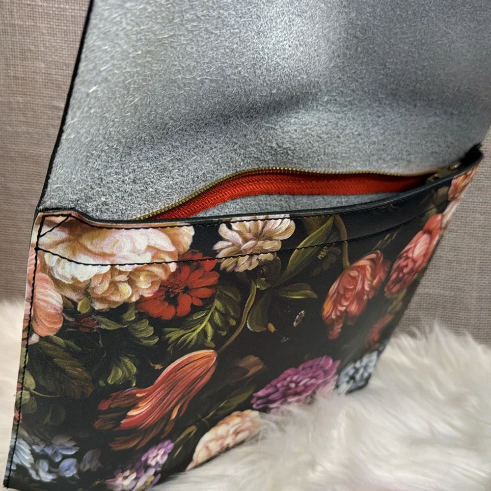Anthropologie floral leather handbag clutch - Picture 8 of 11